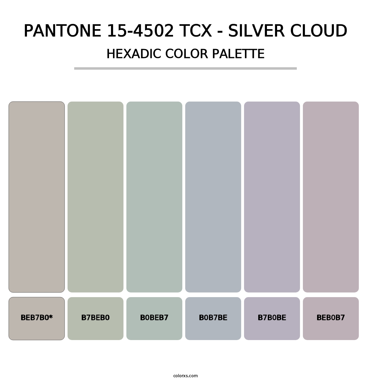 PANTONE 15-4502 TCX - Silver Cloud - Hexadic Color Palette