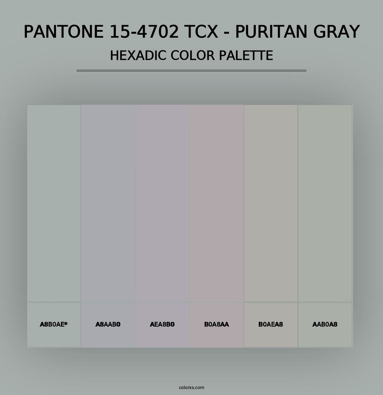 PANTONE 15-4702 TCX - Puritan Gray - Hexadic Color Palette