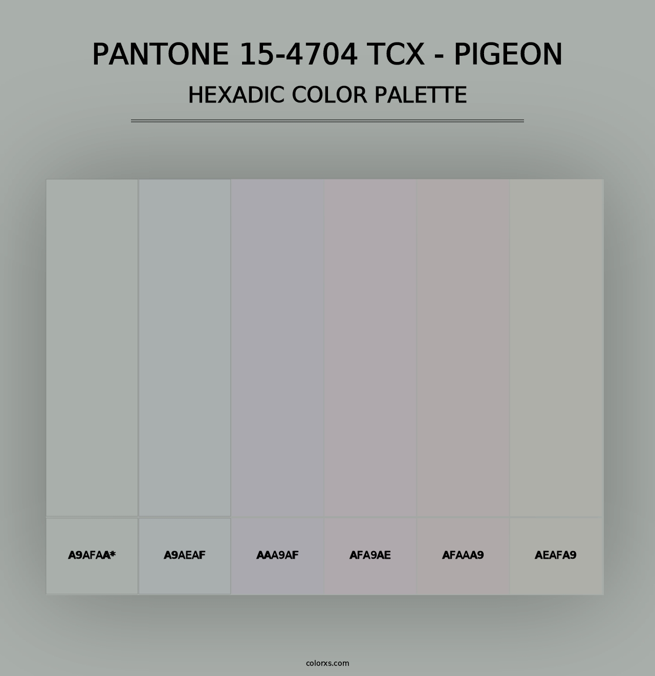 PANTONE 15-4704 TCX - Pigeon - Hexadic Color Palette