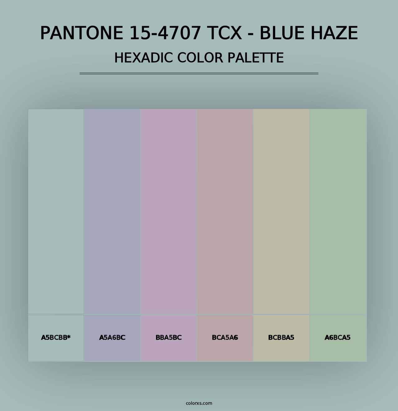 PANTONE 15-4707 TCX - Blue Haze - Hexadic Color Palette