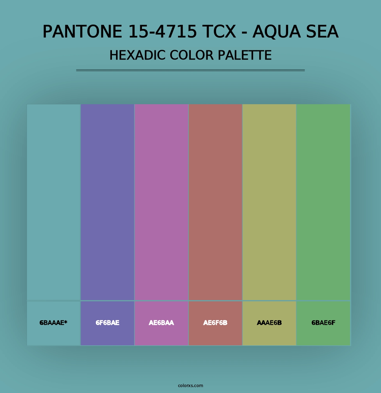 PANTONE 15-4715 TCX - Aqua Sea - Hexadic Color Palette