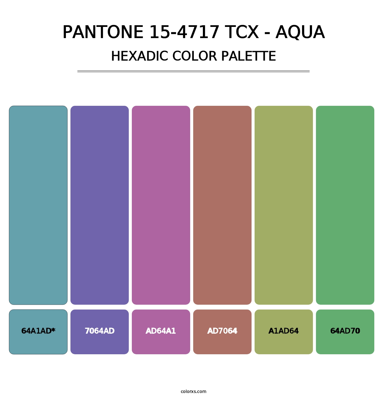 PANTONE 15-4717 TCX - Aqua - Hexadic Color Palette