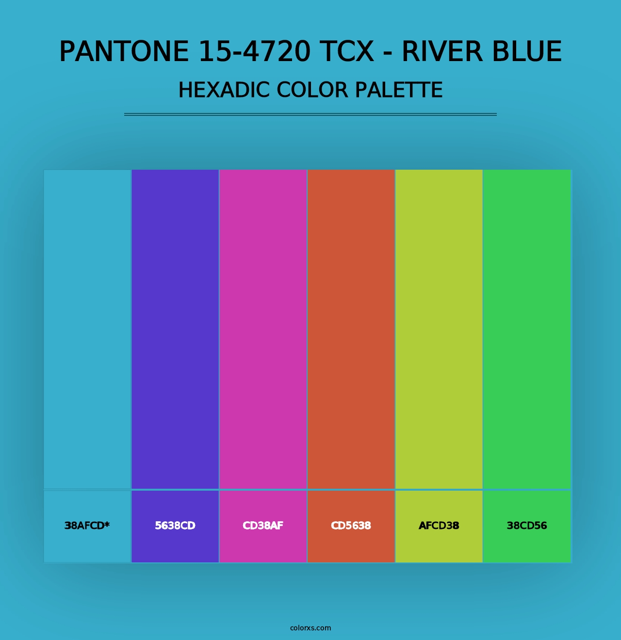 PANTONE 15-4720 TCX - River Blue - Hexadic Color Palette