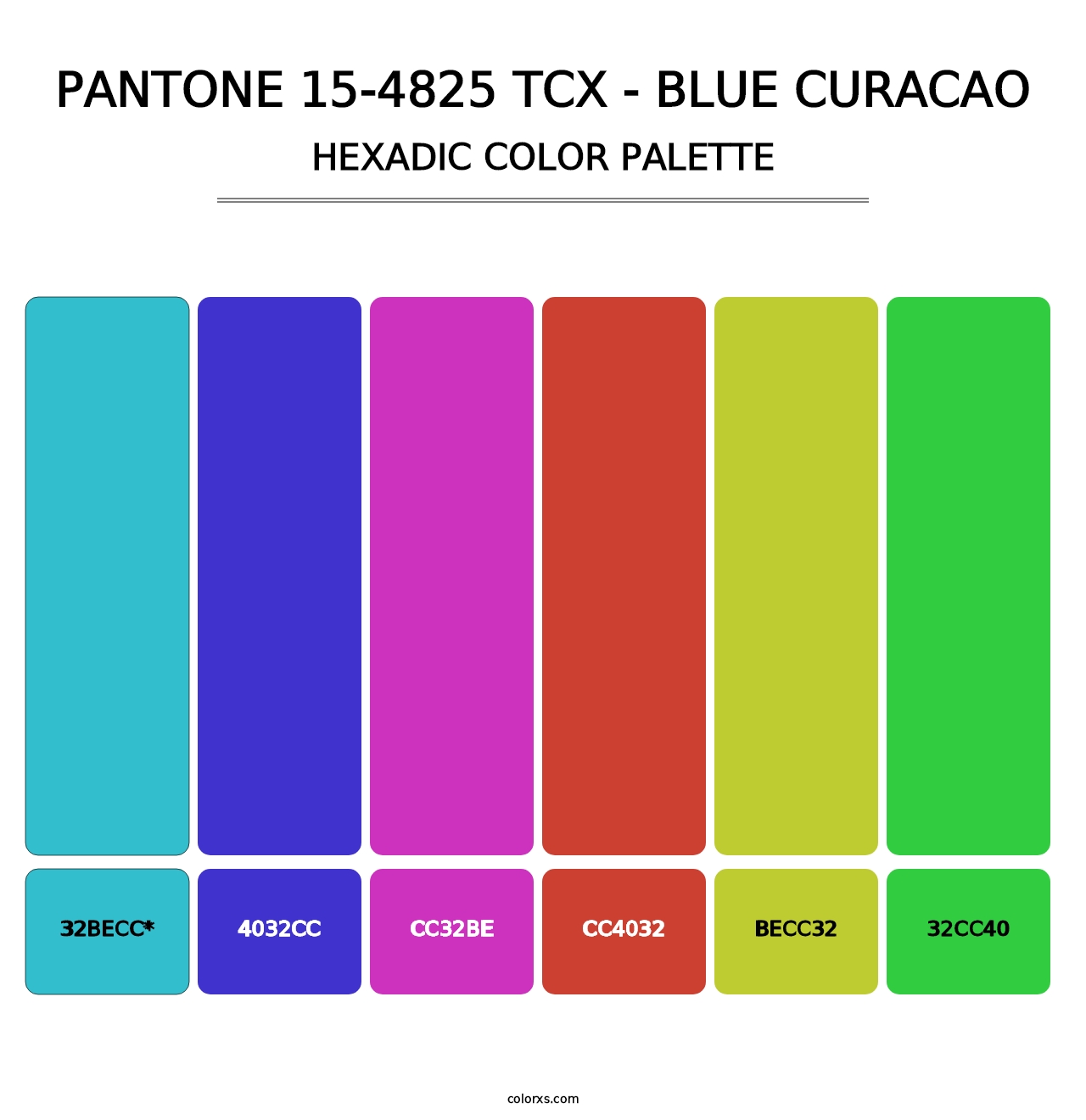 PANTONE 15-4825 TCX - Blue Curacao - Hexadic Color Palette