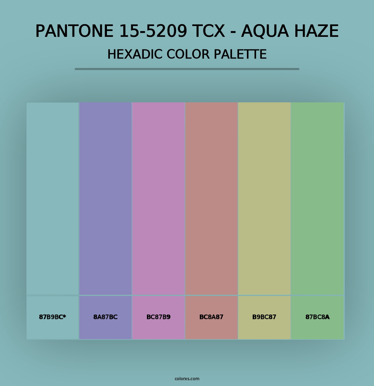 PANTONE 15-5209 TCX - Aqua Haze - Hexadic Color Palette