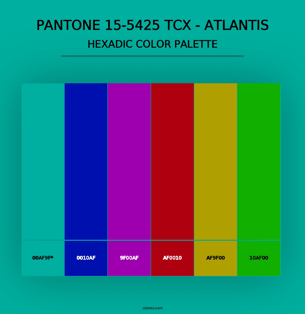 PANTONE 15-5425 TCX - Atlantis - Hexadic Color Palette