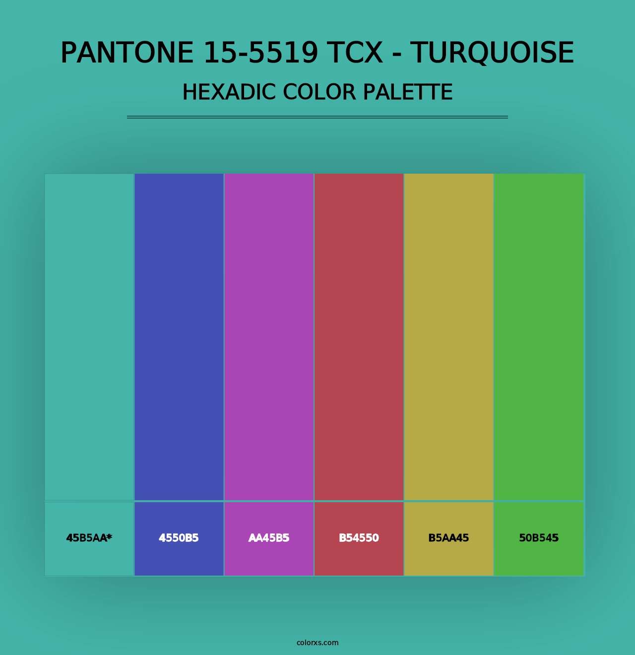 PANTONE 15-5519 TCX - Turquoise - Hexadic Color Palette