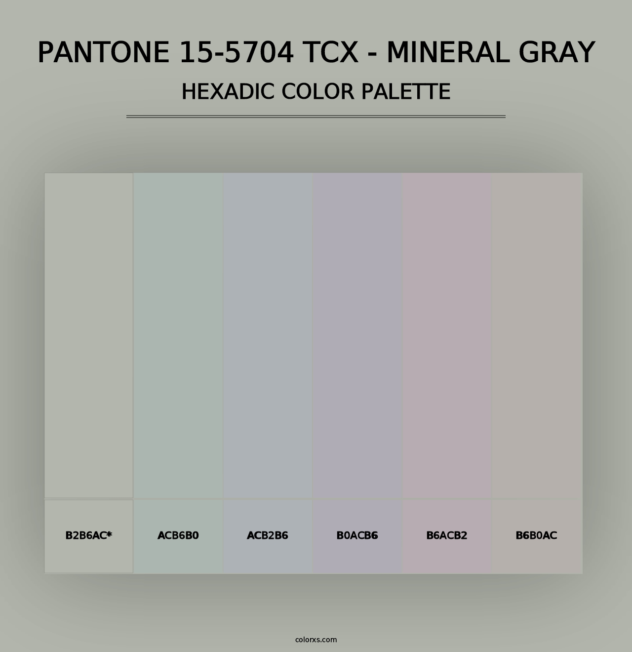 PANTONE 15-5704 TCX - Mineral Gray - Hexadic Color Palette