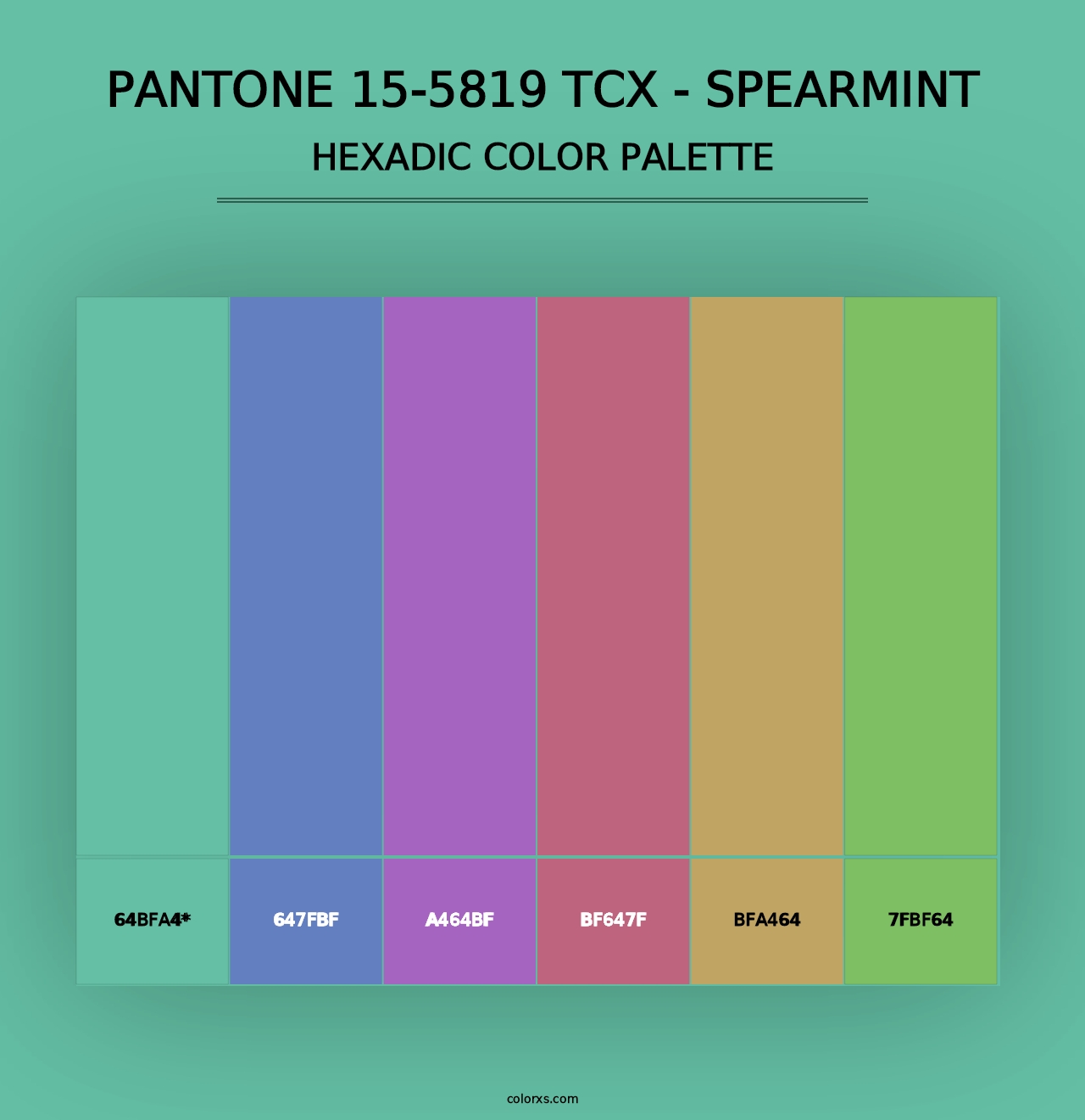 PANTONE 15-5819 TCX - Spearmint - Hexadic Color Palette