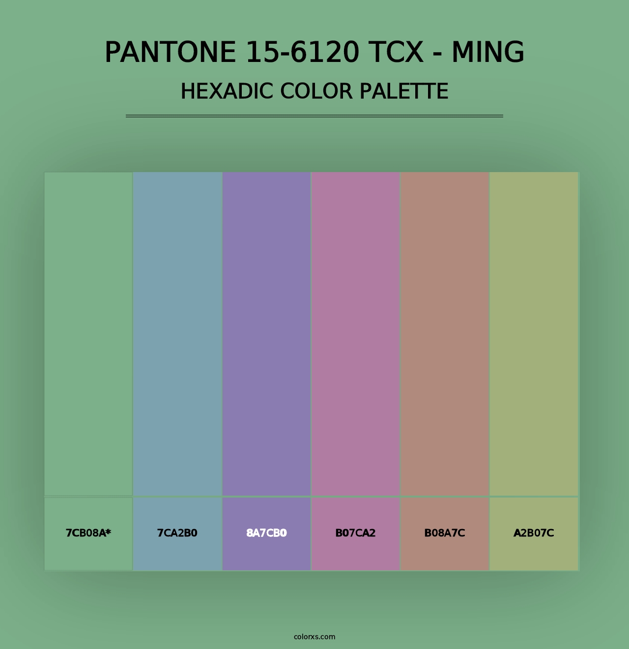 PANTONE 15-6120 TCX - Ming - Hexadic Color Palette