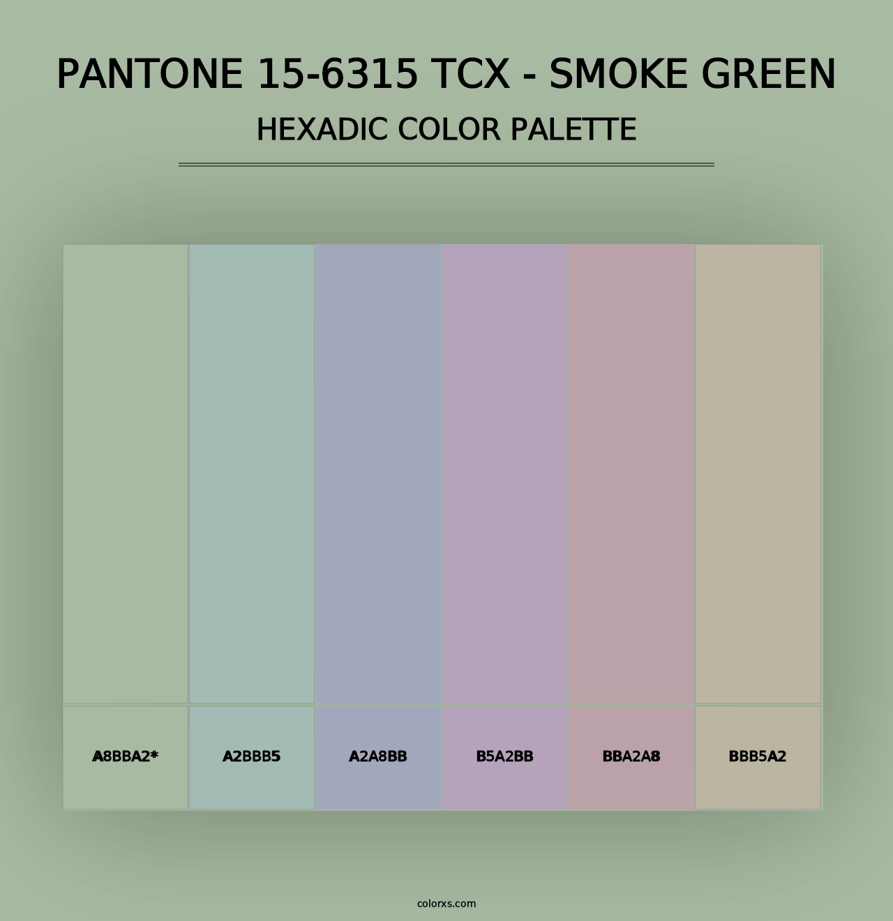 PANTONE 15-6315 TCX - Smoke Green - Hexadic Color Palette