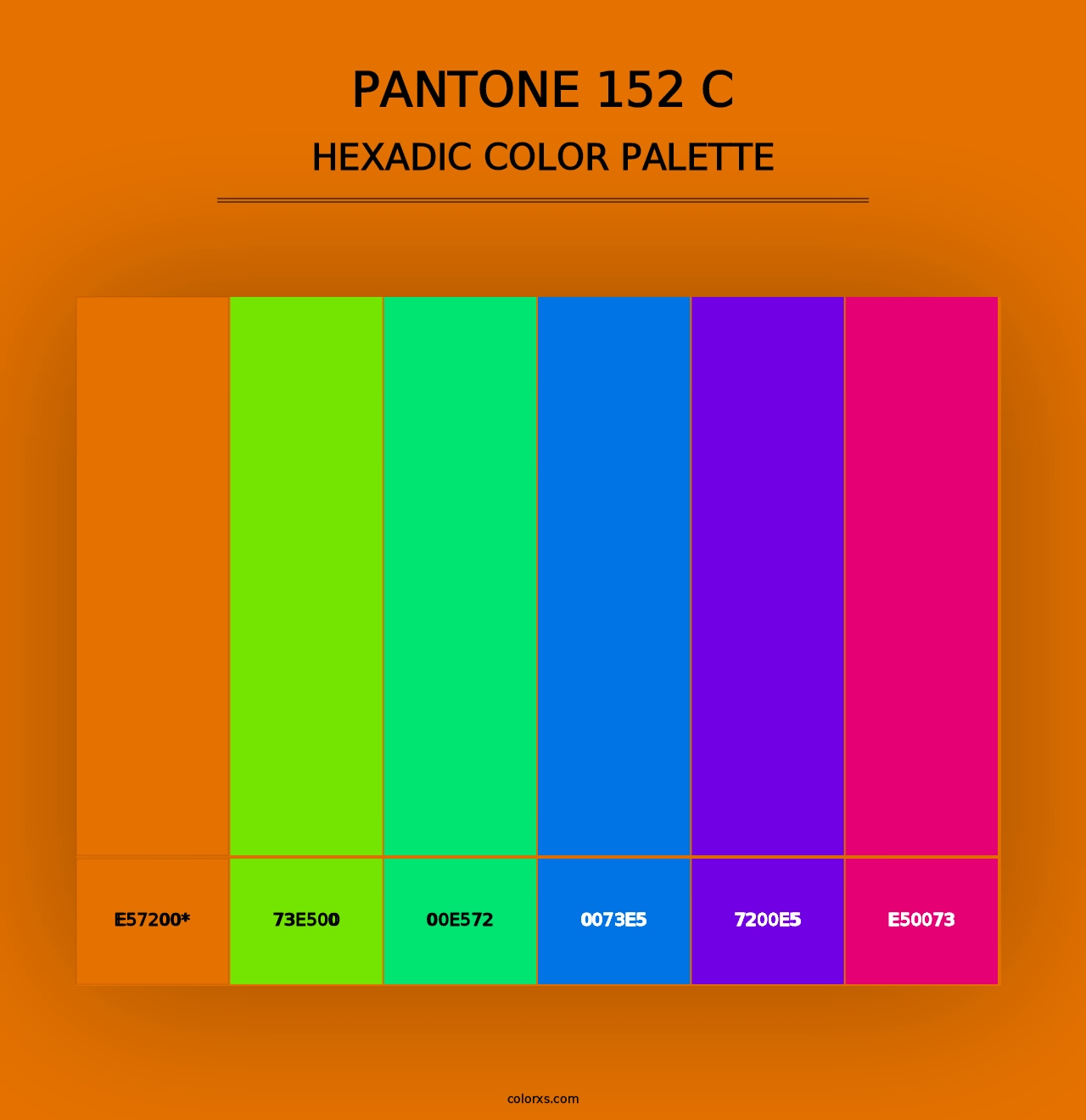 PANTONE 152 C - Hexadic Color Palette