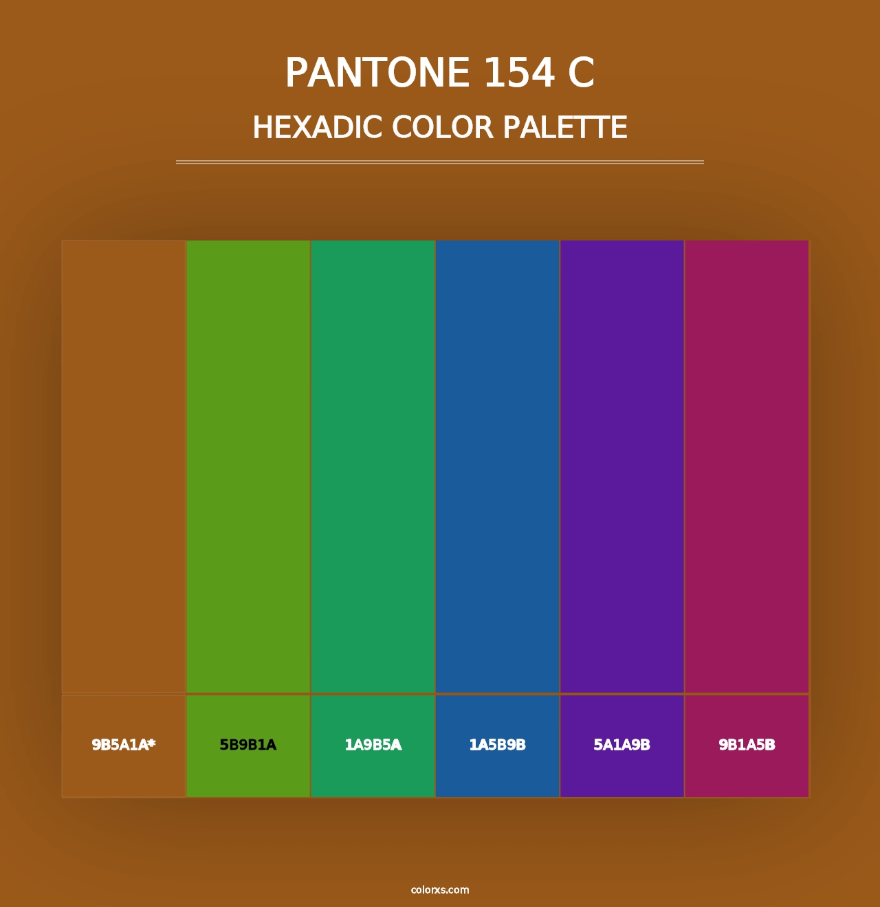 PANTONE 154 C - Hexadic Color Palette