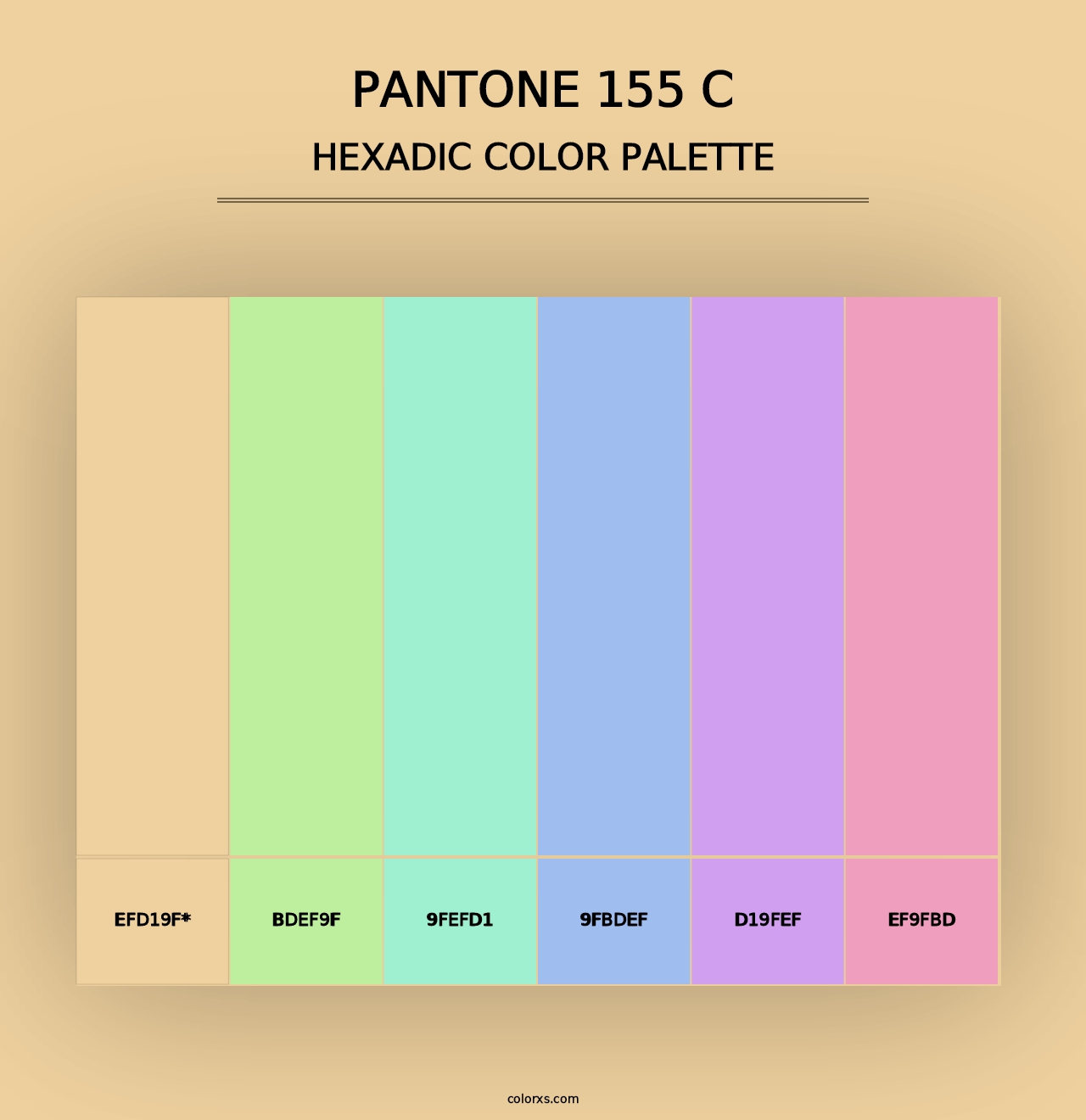 PANTONE 155 C - Hexadic Color Palette