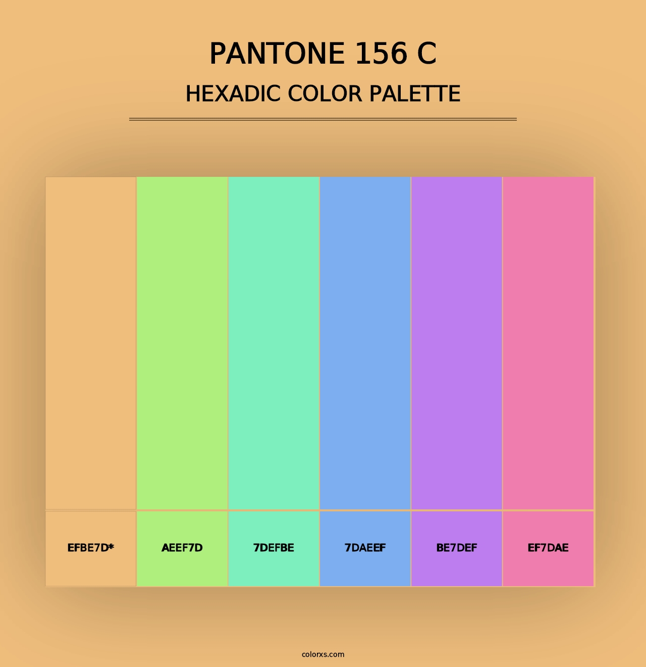 PANTONE 156 C - Hexadic Color Palette