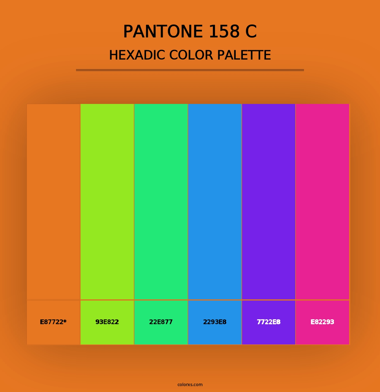 PANTONE 158 C - Hexadic Color Palette