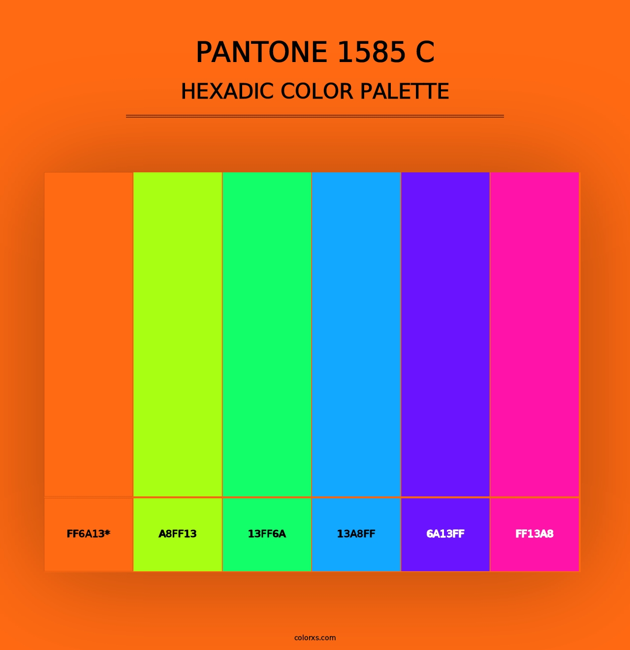 PANTONE 1585 C - Hexadic Color Palette