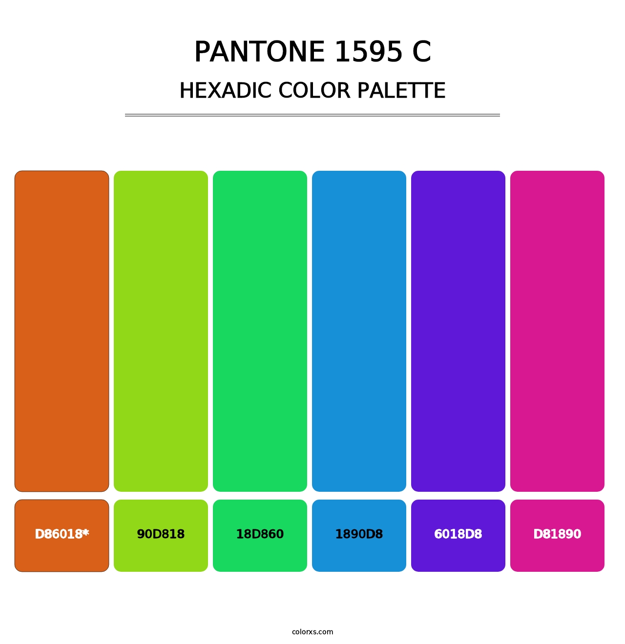 PANTONE 1595 C - Hexadic Color Palette