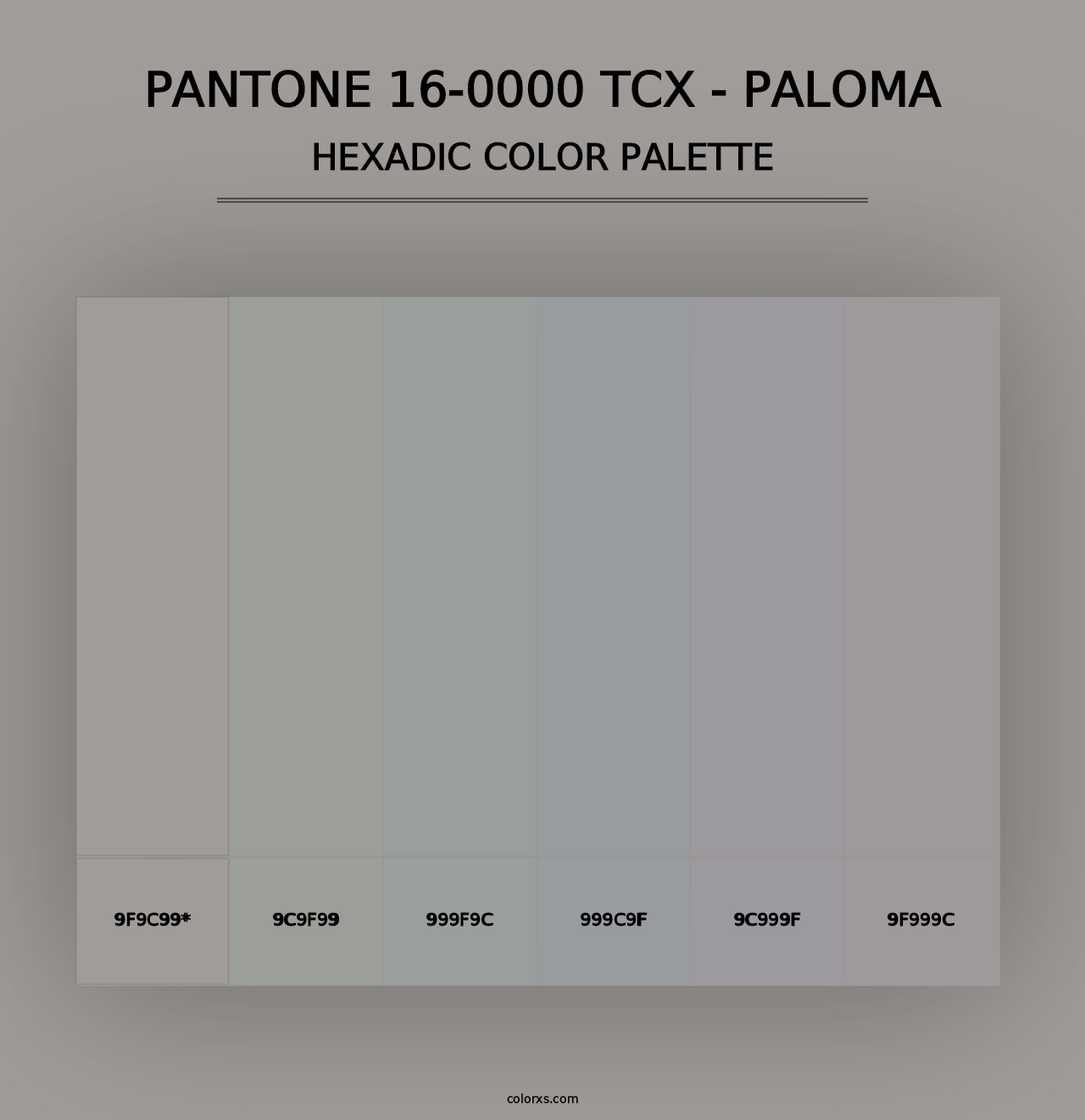 PANTONE 16-0000 TCX - Paloma - Hexadic Color Palette