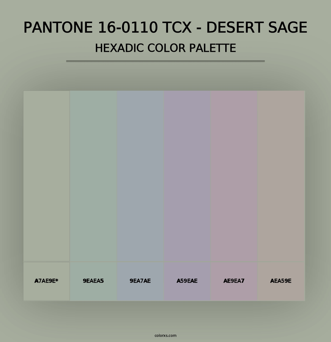 PANTONE 16-0110 TCX - Desert Sage - Hexadic Color Palette