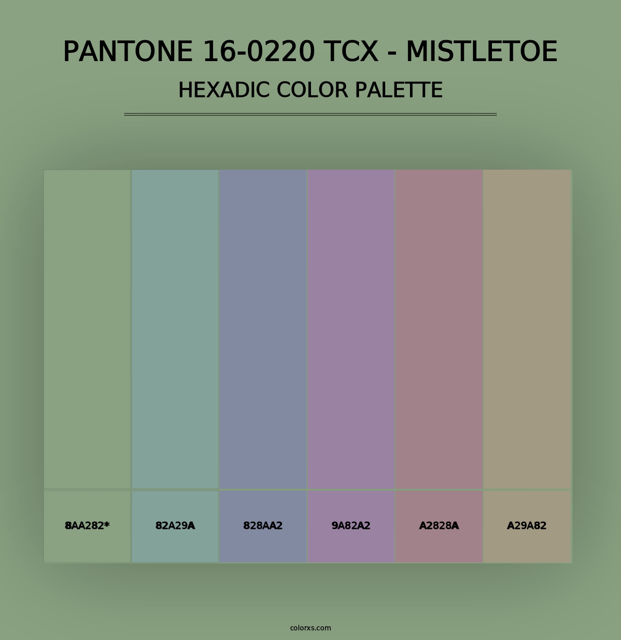 PANTONE 16-0220 TCX - Mistletoe - Hexadic Color Palette