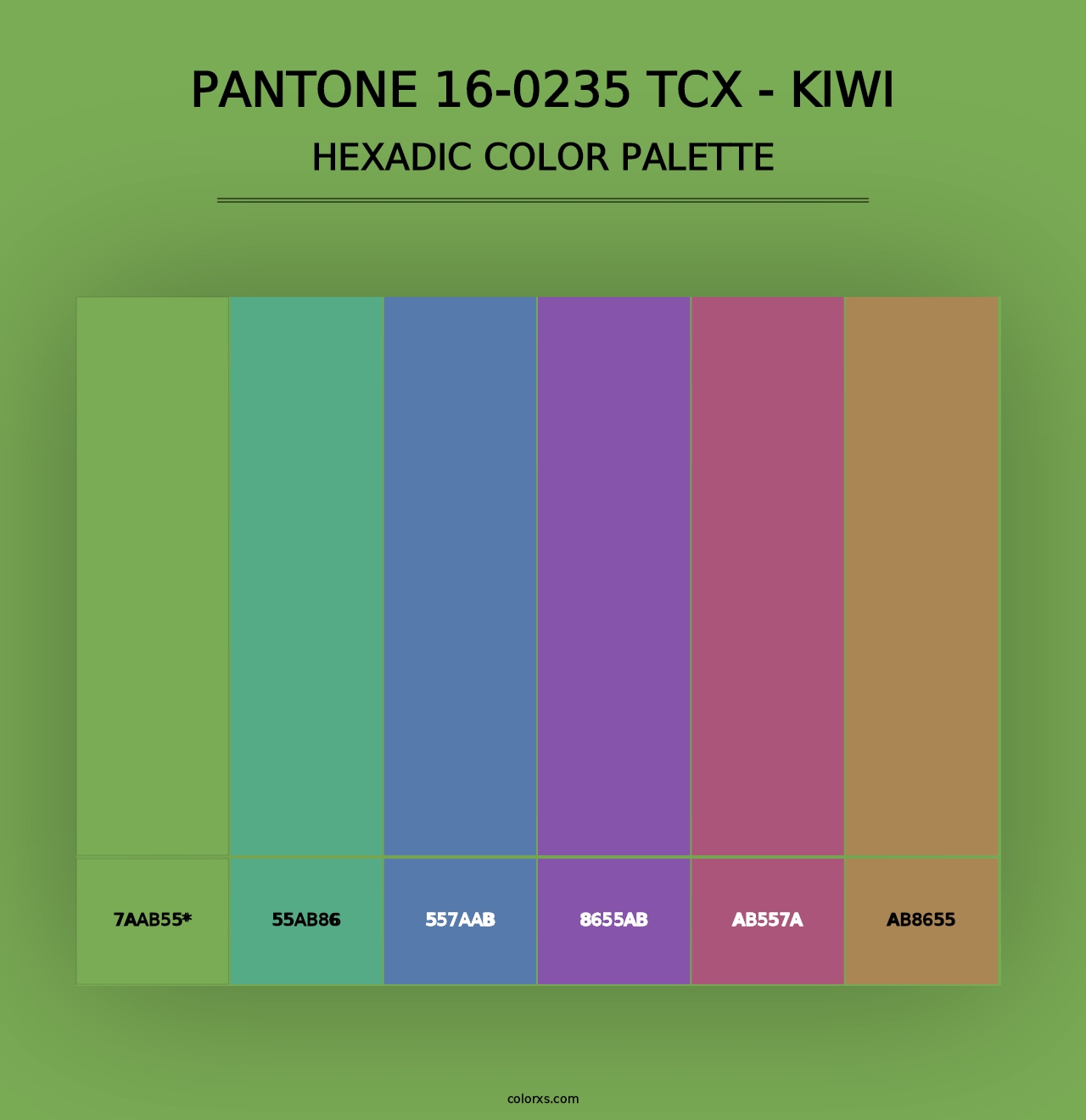 PANTONE 16-0235 TCX - Kiwi - Hexadic Color Palette