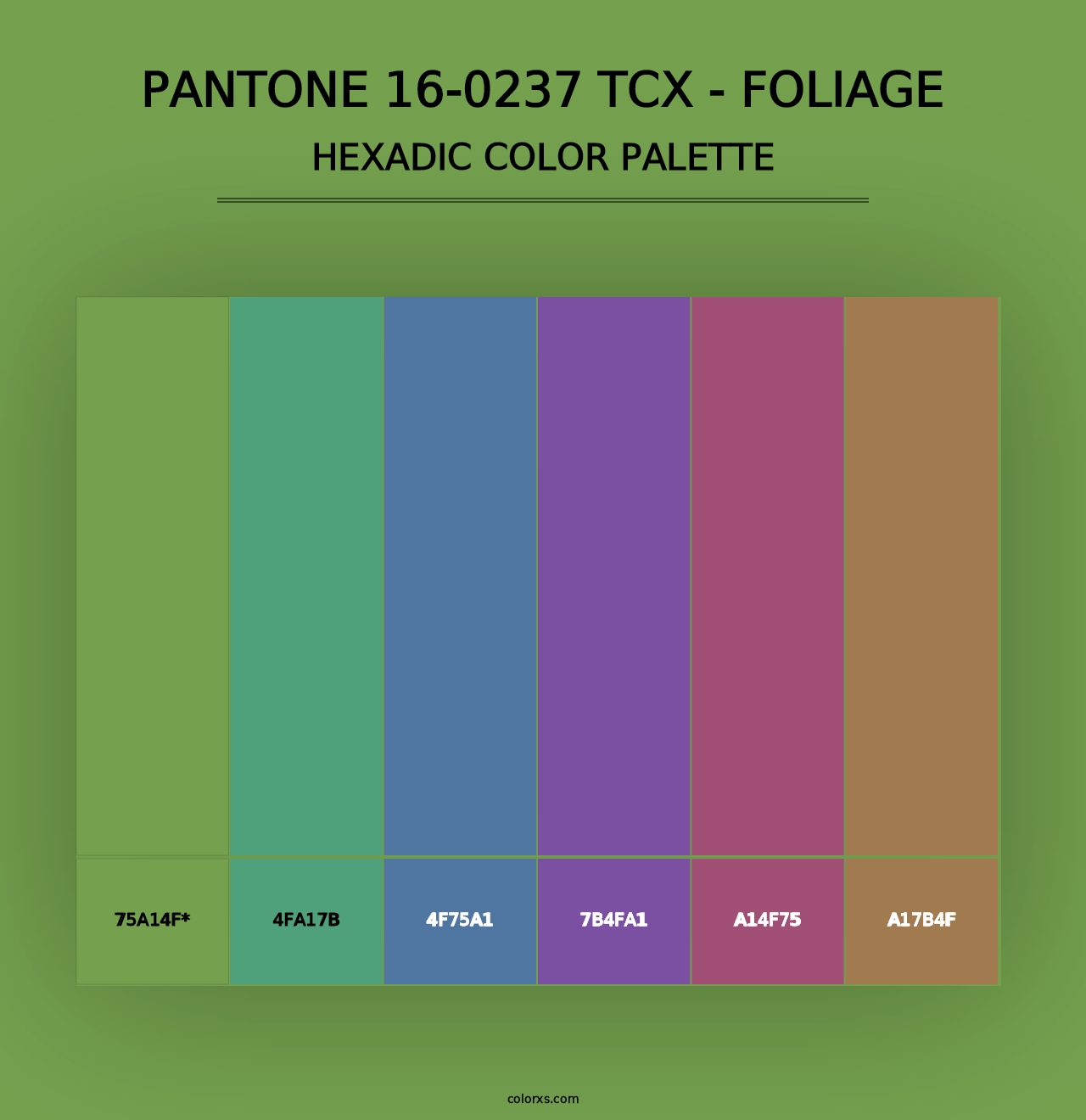 PANTONE 16-0237 TCX - Foliage - Hexadic Color Palette