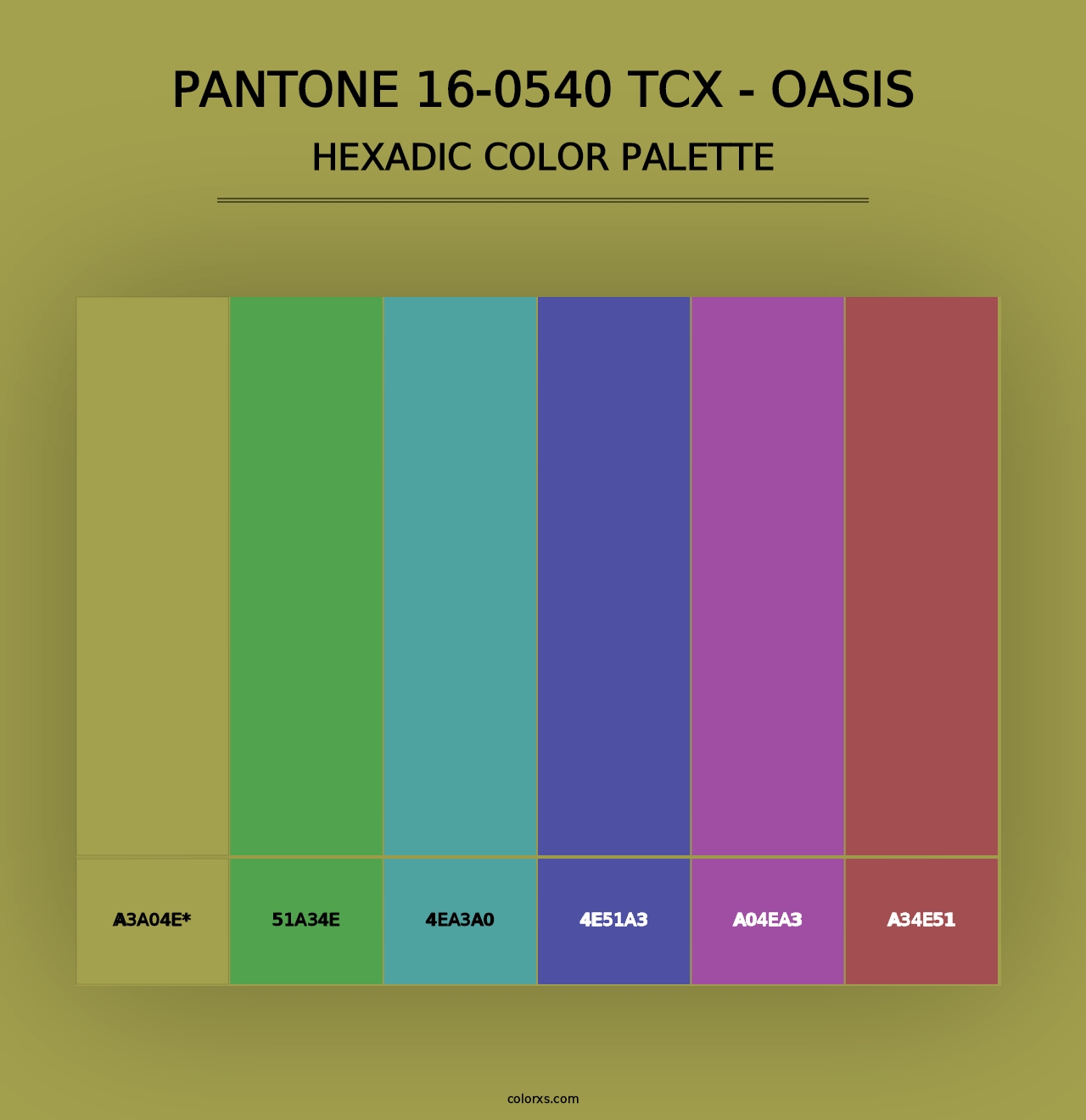 PANTONE 16-0540 TCX - Oasis - Hexadic Color Palette