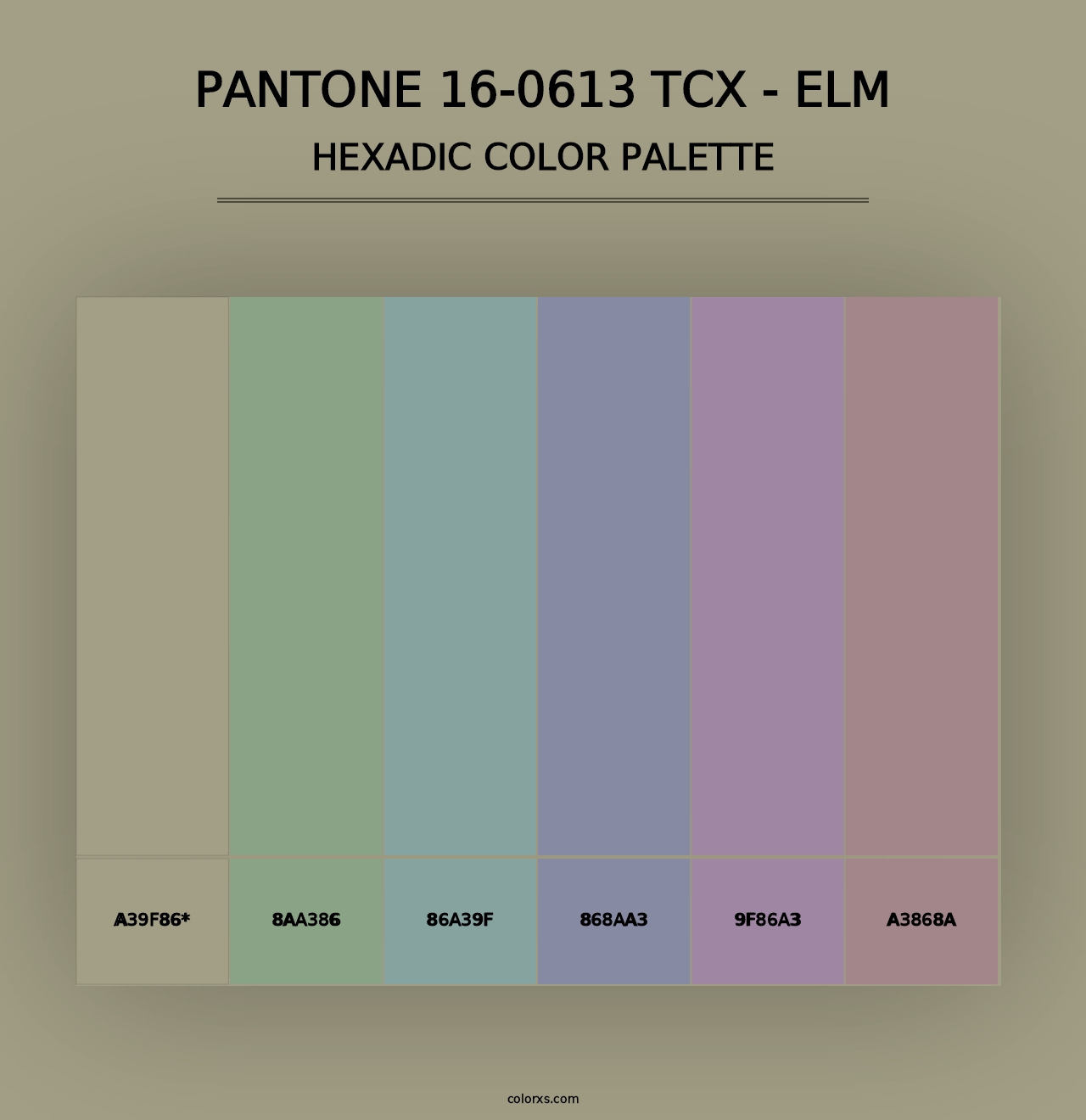 PANTONE 16-0613 TCX - Elm - Hexadic Color Palette