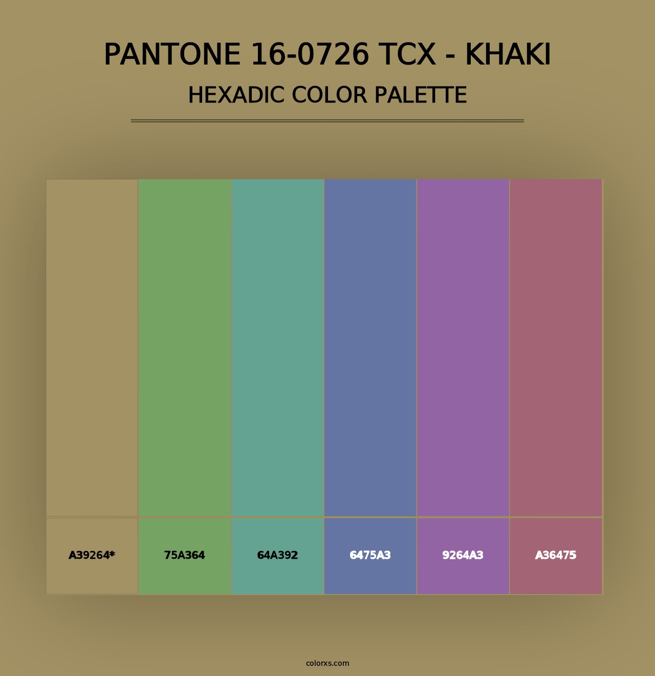 PANTONE 16-0726 TCX - Khaki - Hexadic Color Palette