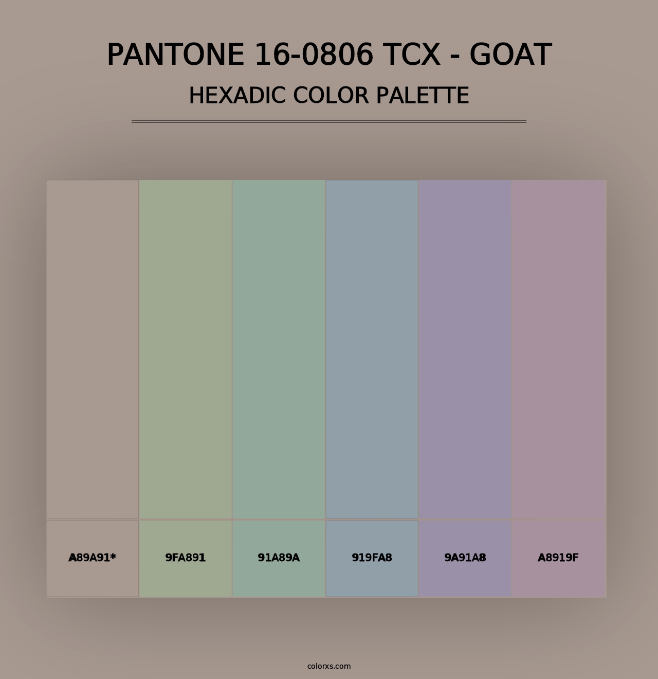 PANTONE 16-0806 TCX - Goat - Hexadic Color Palette