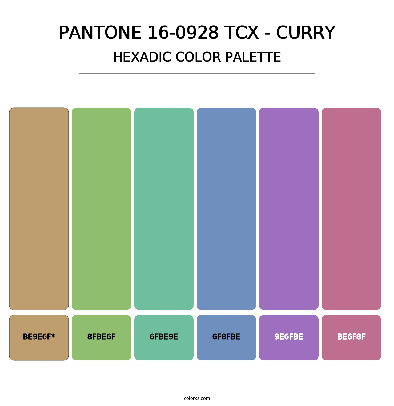 PANTONE 16-0928 TCX - Curry - Hexadic Color Palette