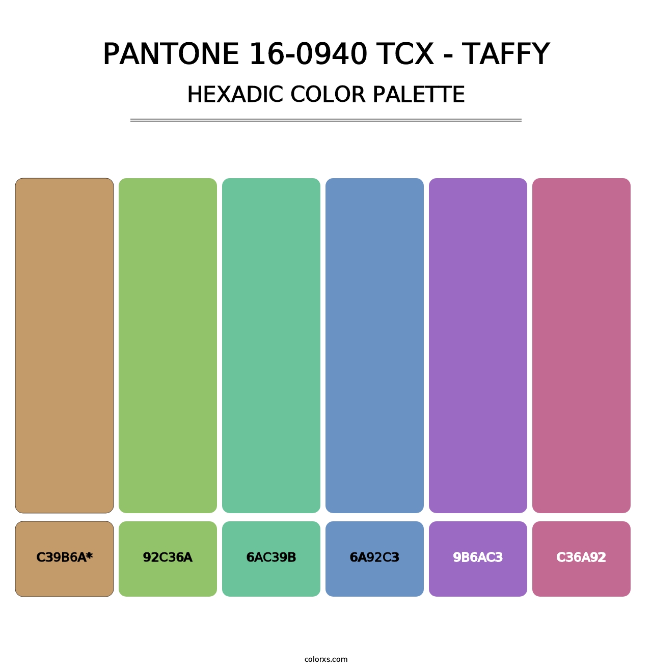 PANTONE 16-0940 TCX - Taffy - Hexadic Color Palette