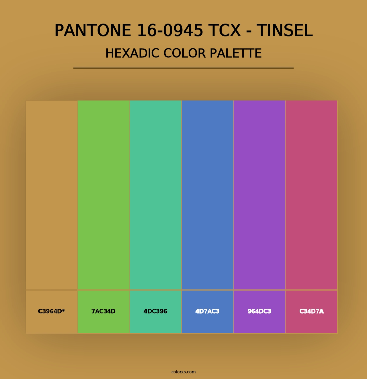 PANTONE 16-0945 TCX - Tinsel - Hexadic Color Palette