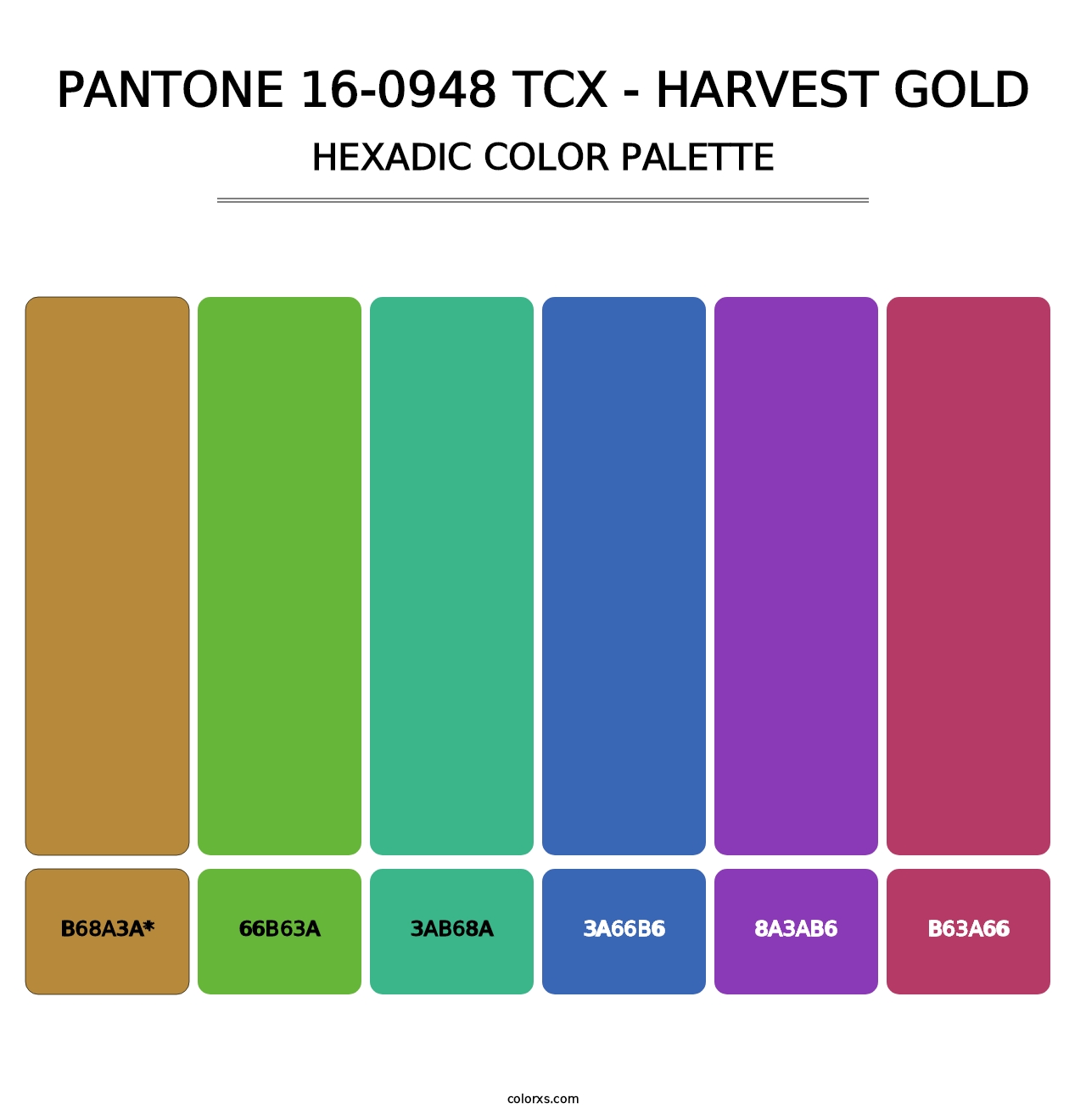 PANTONE 16-0948 TCX - Harvest Gold - Hexadic Color Palette