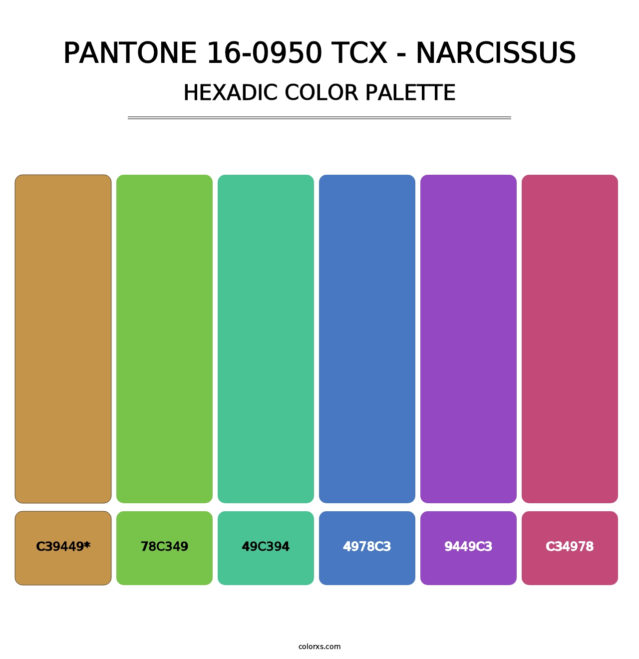 PANTONE 16-0950 TCX - Narcissus - Hexadic Color Palette