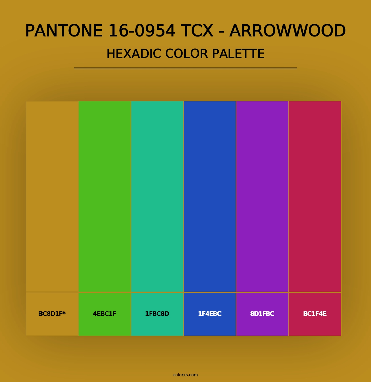 PANTONE 16-0954 TCX - Arrowwood - Hexadic Color Palette