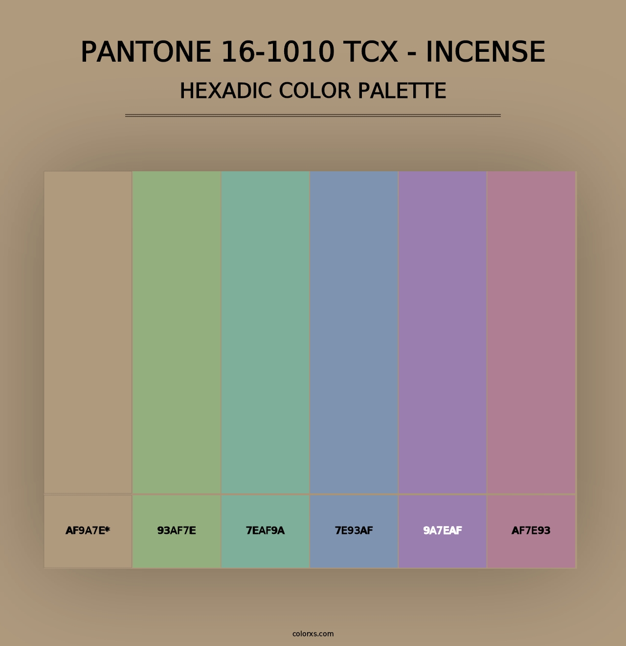 PANTONE 16-1010 TCX - Incense - Hexadic Color Palette