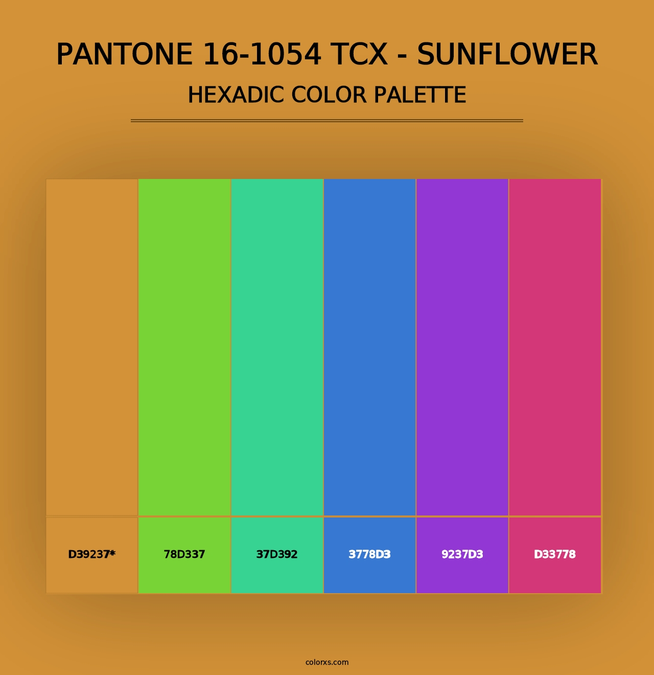 PANTONE 16-1054 TCX - Sunflower - Hexadic Color Palette