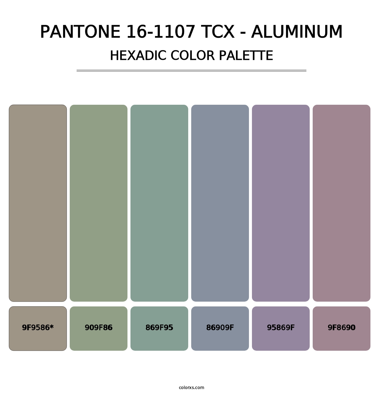 PANTONE 16-1107 TCX - Aluminum - Hexadic Color Palette