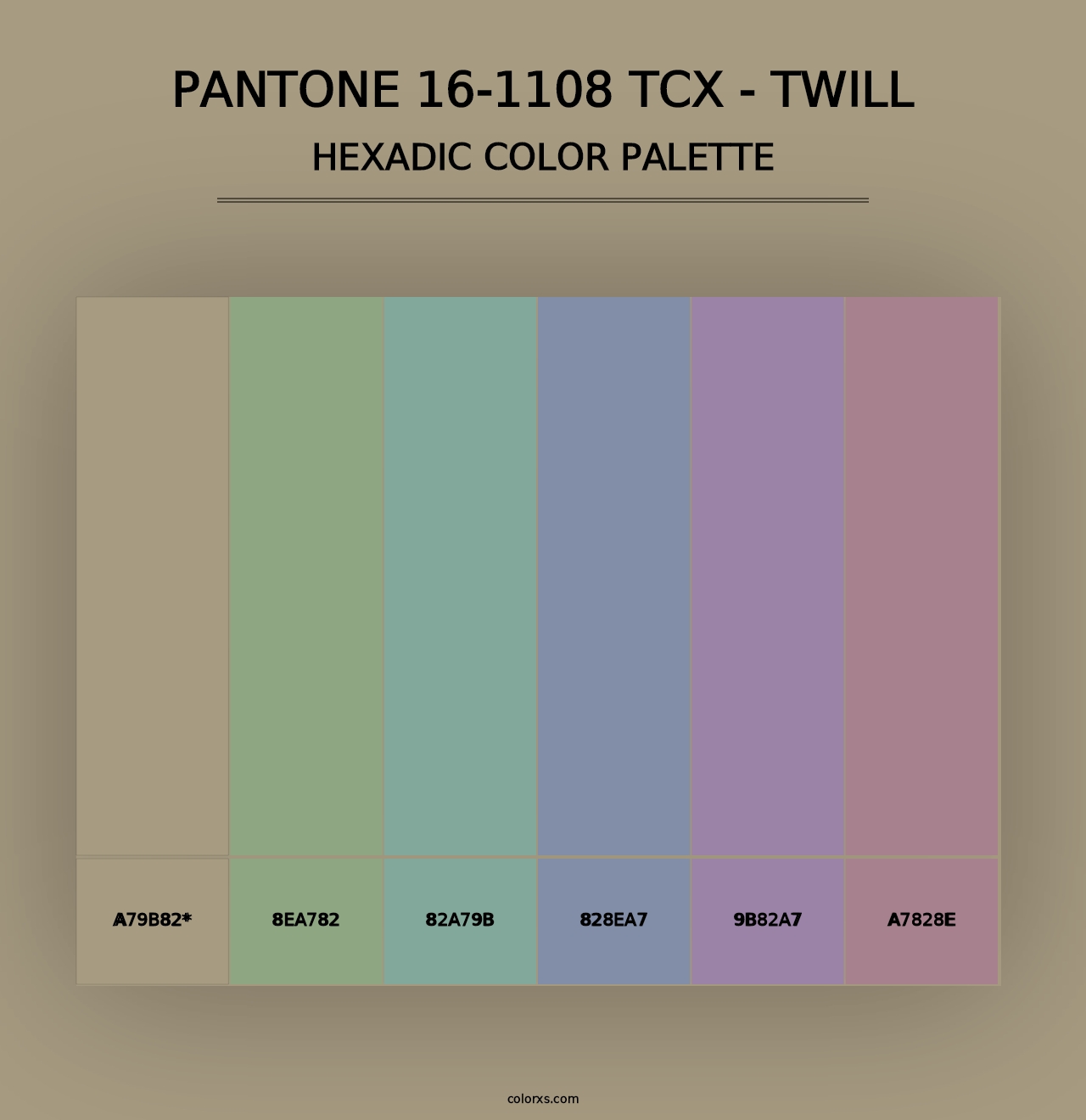 PANTONE 16-1108 TCX - Twill - Hexadic Color Palette