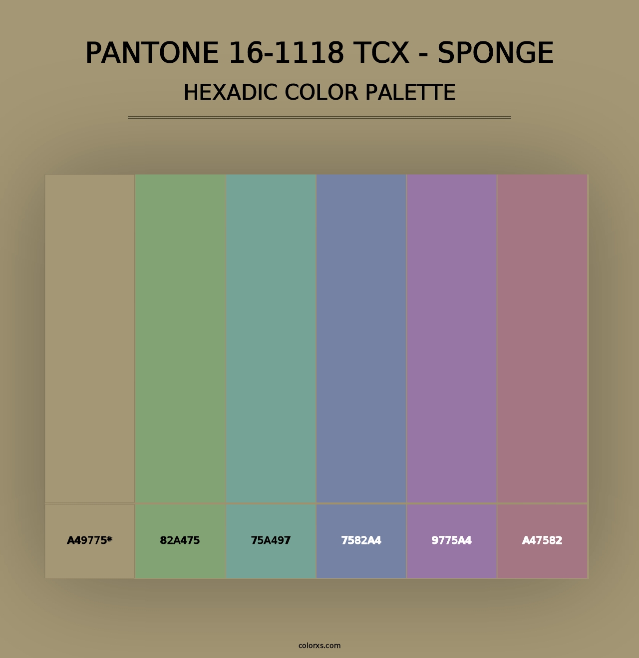 PANTONE 16-1118 TCX - Sponge - Hexadic Color Palette