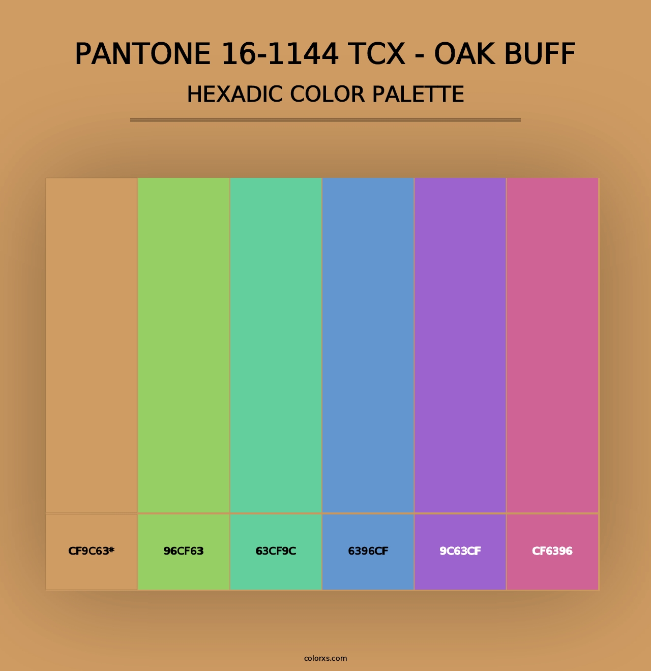 PANTONE 16-1144 TCX - Oak Buff - Hexadic Color Palette