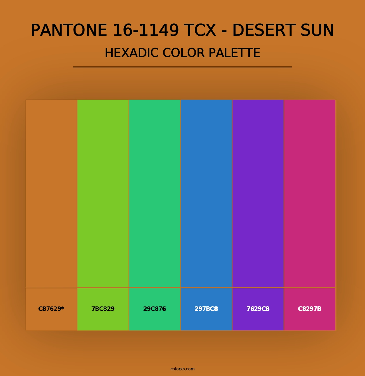 PANTONE 16-1149 TCX - Desert Sun - Hexadic Color Palette