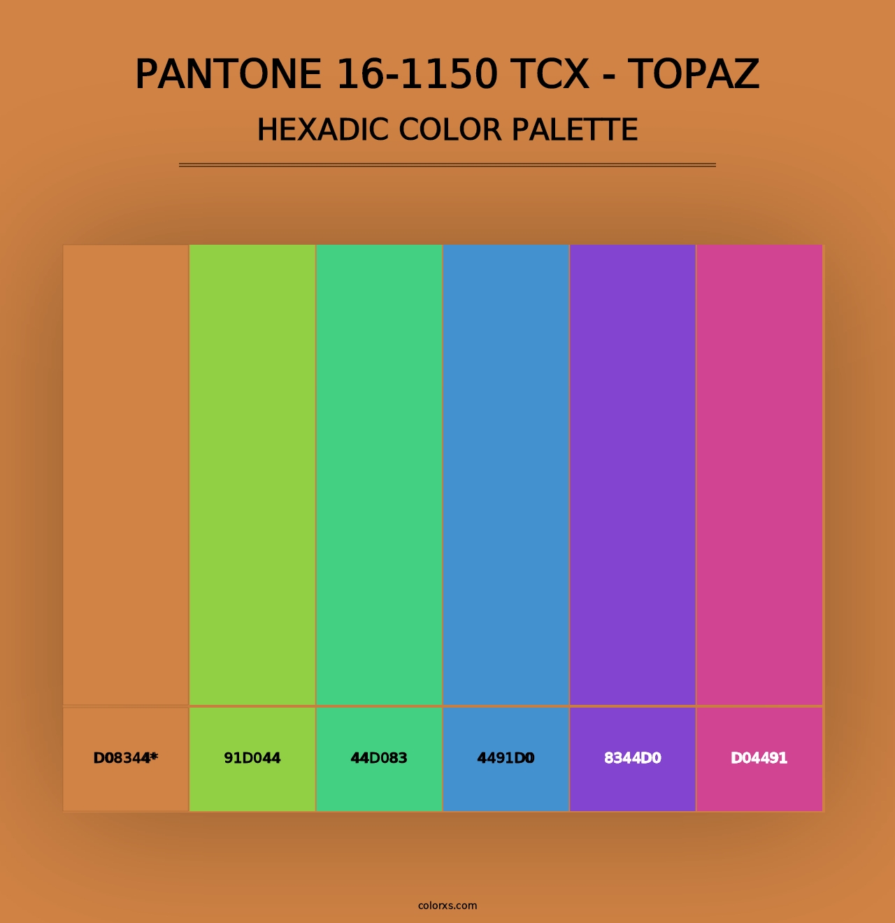 PANTONE 16-1150 TCX - Topaz - Hexadic Color Palette