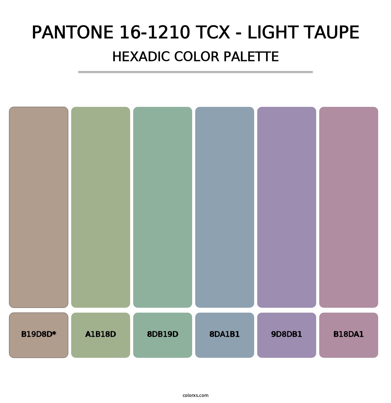 PANTONE 16-1210 TCX - Light Taupe - Hexadic Color Palette