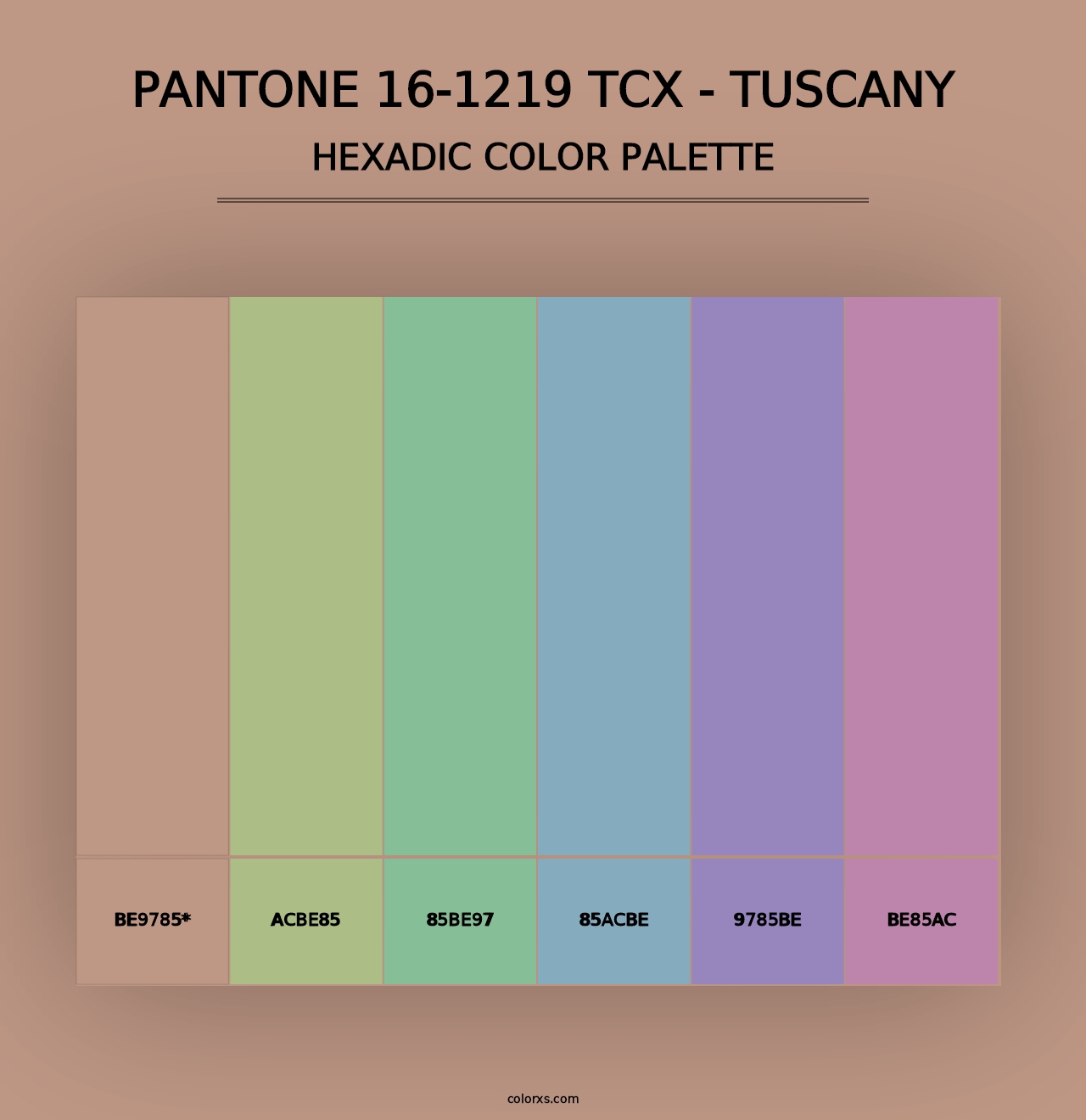 PANTONE 16-1219 TCX - Tuscany - Hexadic Color Palette