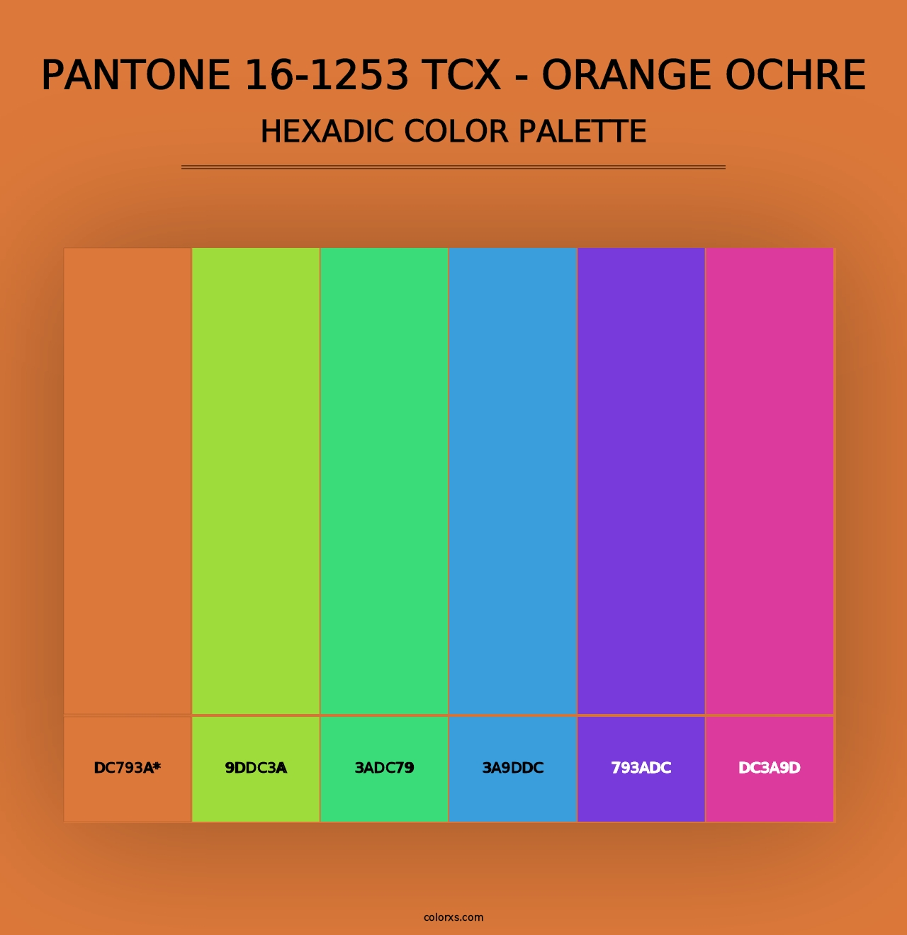 PANTONE 16-1253 TCX - Orange Ochre - Hexadic Color Palette