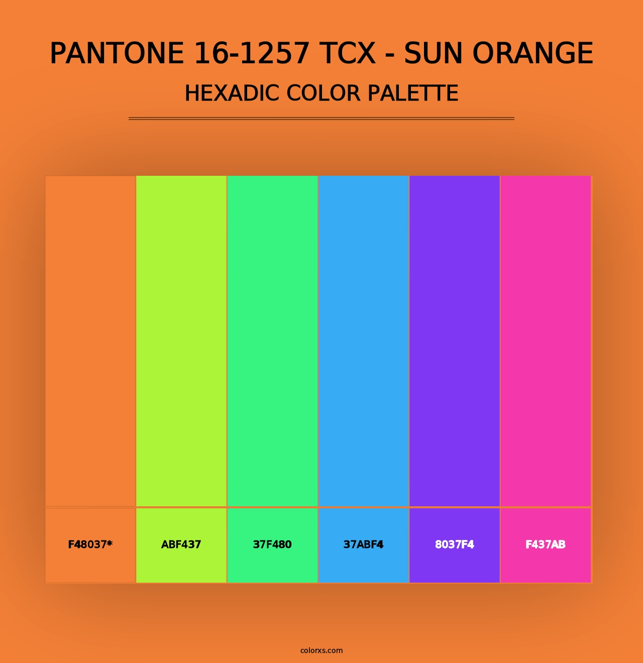 PANTONE 16-1257 TCX - Sun Orange - Hexadic Color Palette