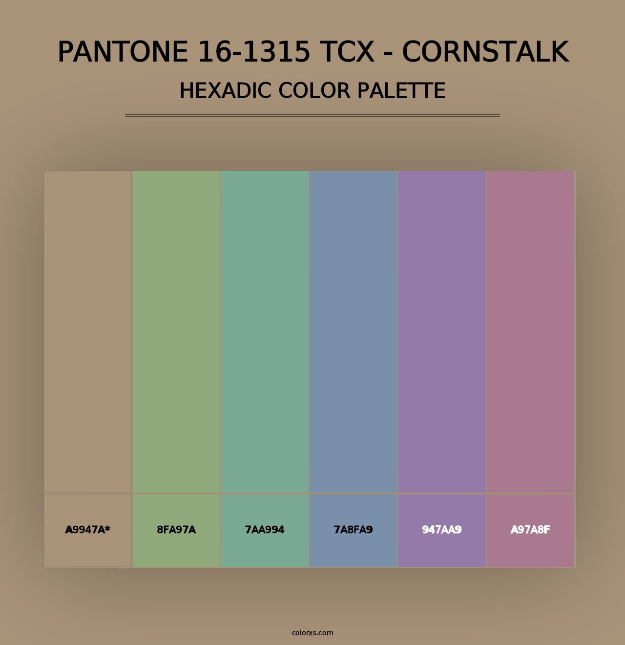 PANTONE 16-1315 TCX - Cornstalk - Hexadic Color Palette